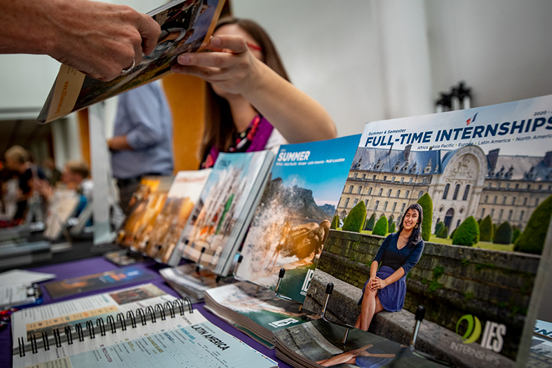 Study Abroad Fair Pamphlets on Table