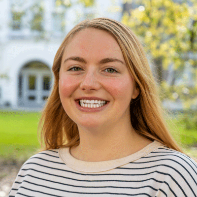 woman smiling outside