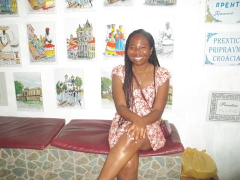 woman smiling