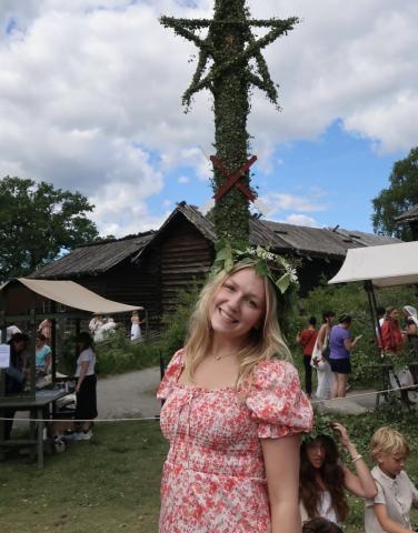 woman smiling outside